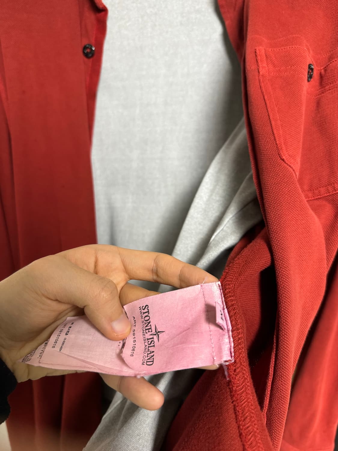 스톤아일랜드 레드 셔츠 m 상품이미지5