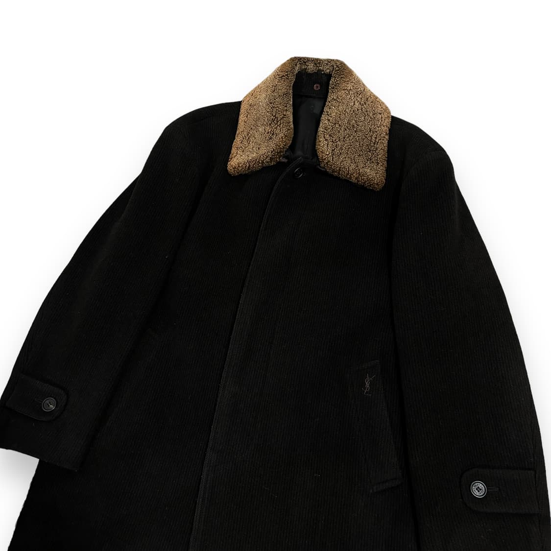 입생로랑 YSL 양털카라 브라운 코트 상품이미지3