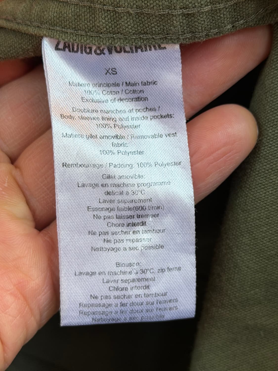 Zadig&Voltaire 자딕앤볼테르 야상 코트 XS (내피포함) 상품이미지5