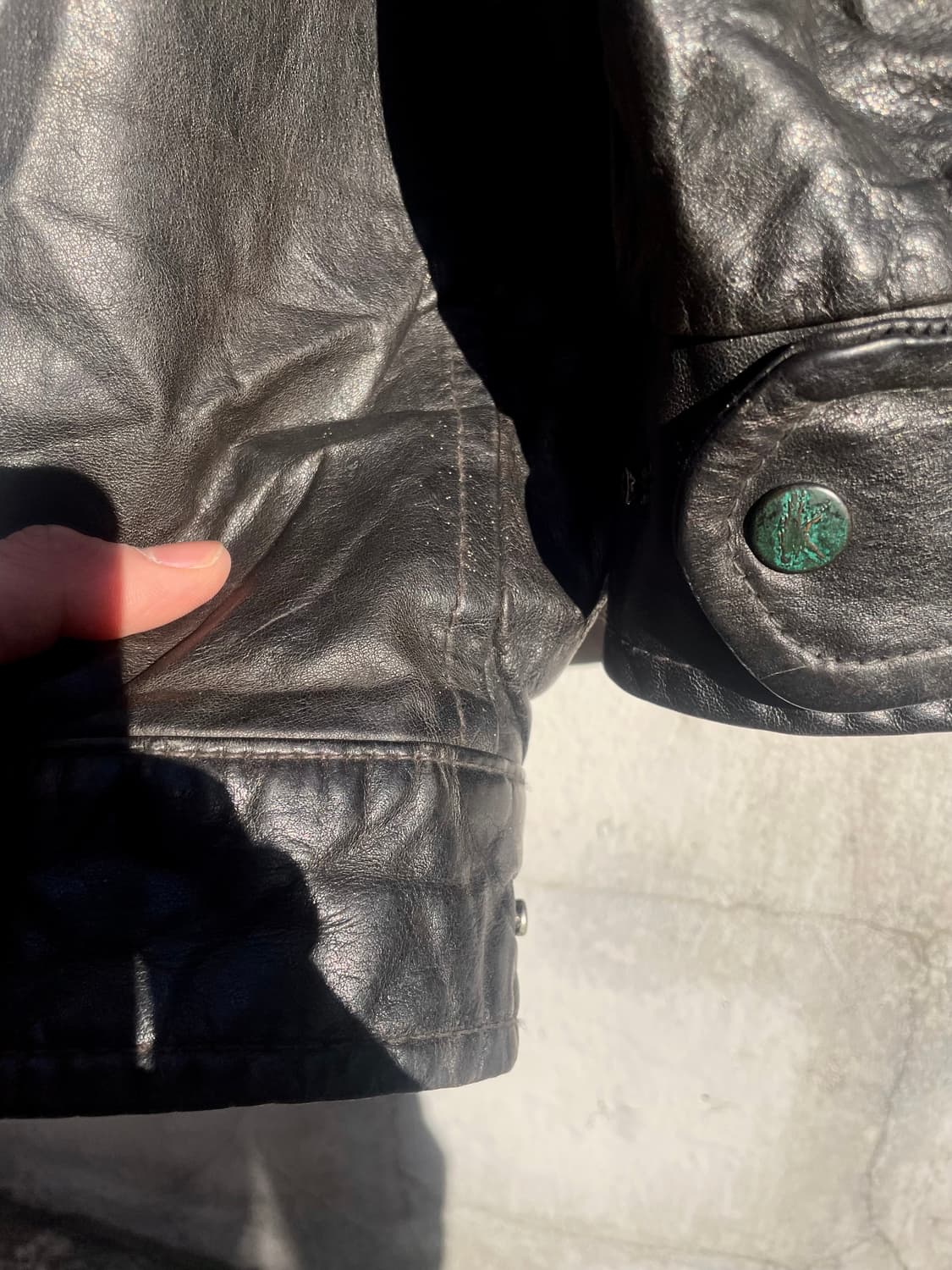 Vintage Leather Cropped Jacket 상품이미지5