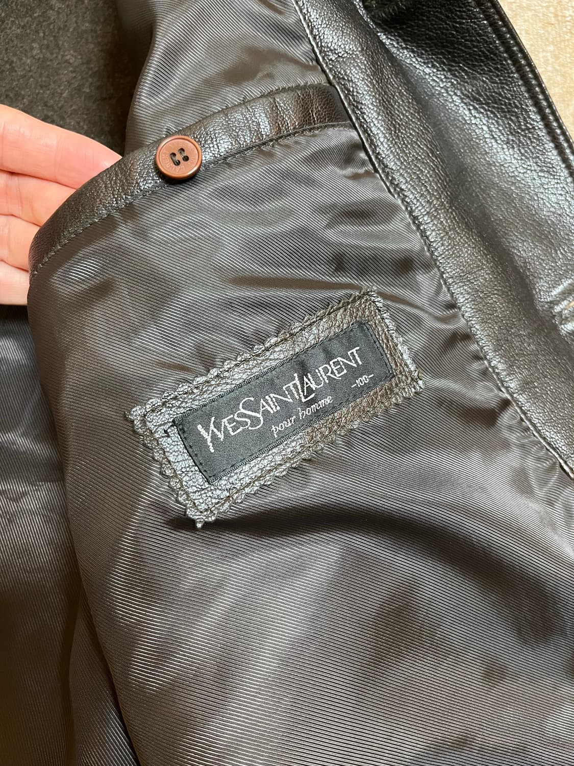 Ysl Pour Homme brown Leather jacket 상품이미지6