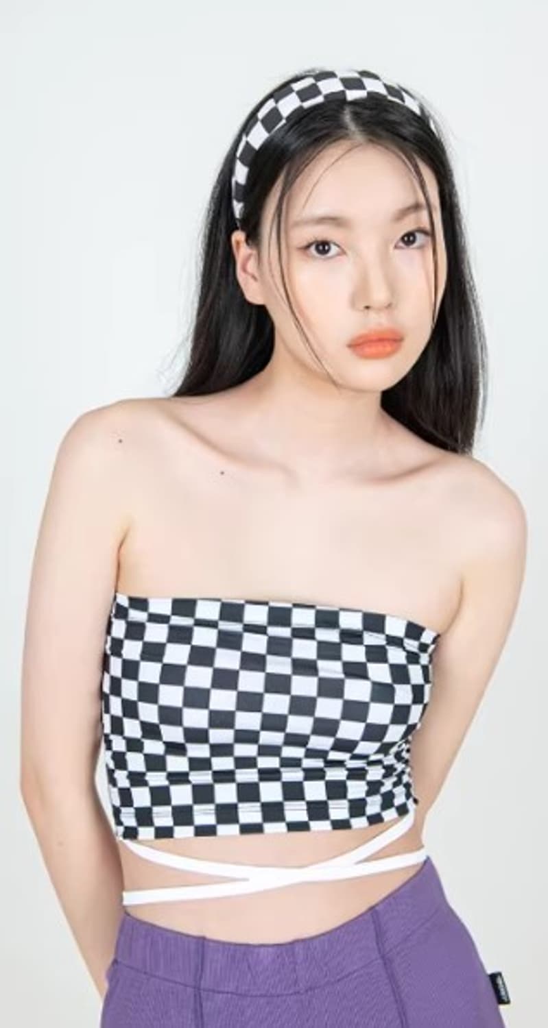 SPUNKY CHECKED TUBE TOP 상품이미지2