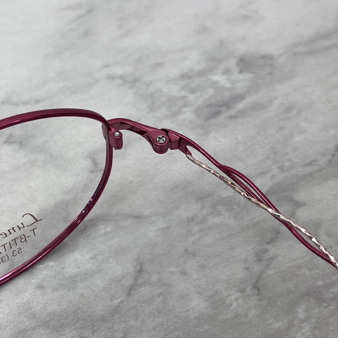 C82 세이코 SEIKO 빈티지 와인 오벌 B-Titan 메탈테 안경53 상품이미지3