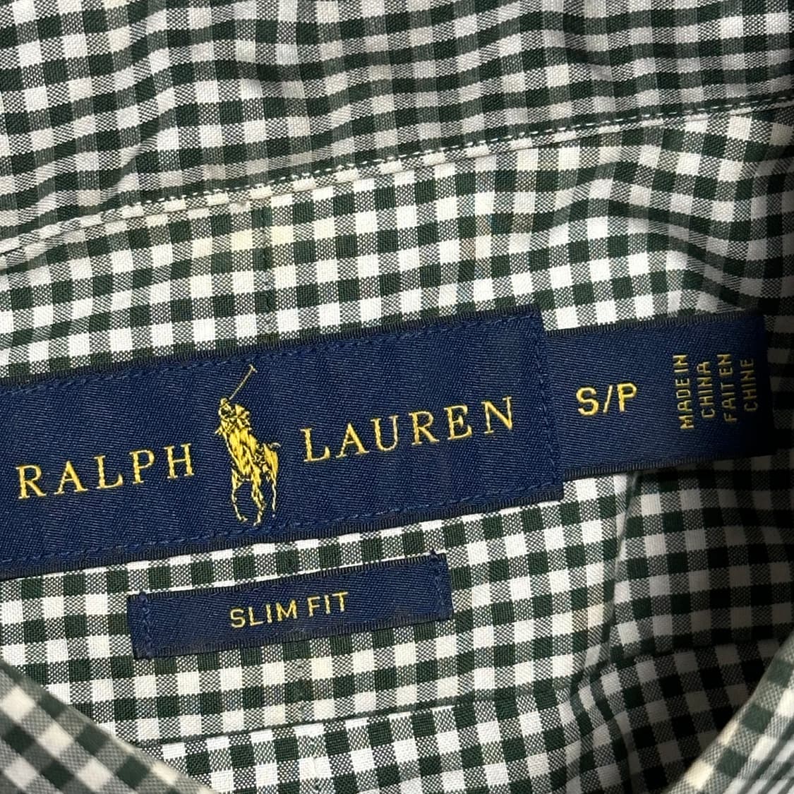S 폴로 랄프로렌 슬림핏 그린 깅엄 체크 포플린 셔츠 상품이미지4