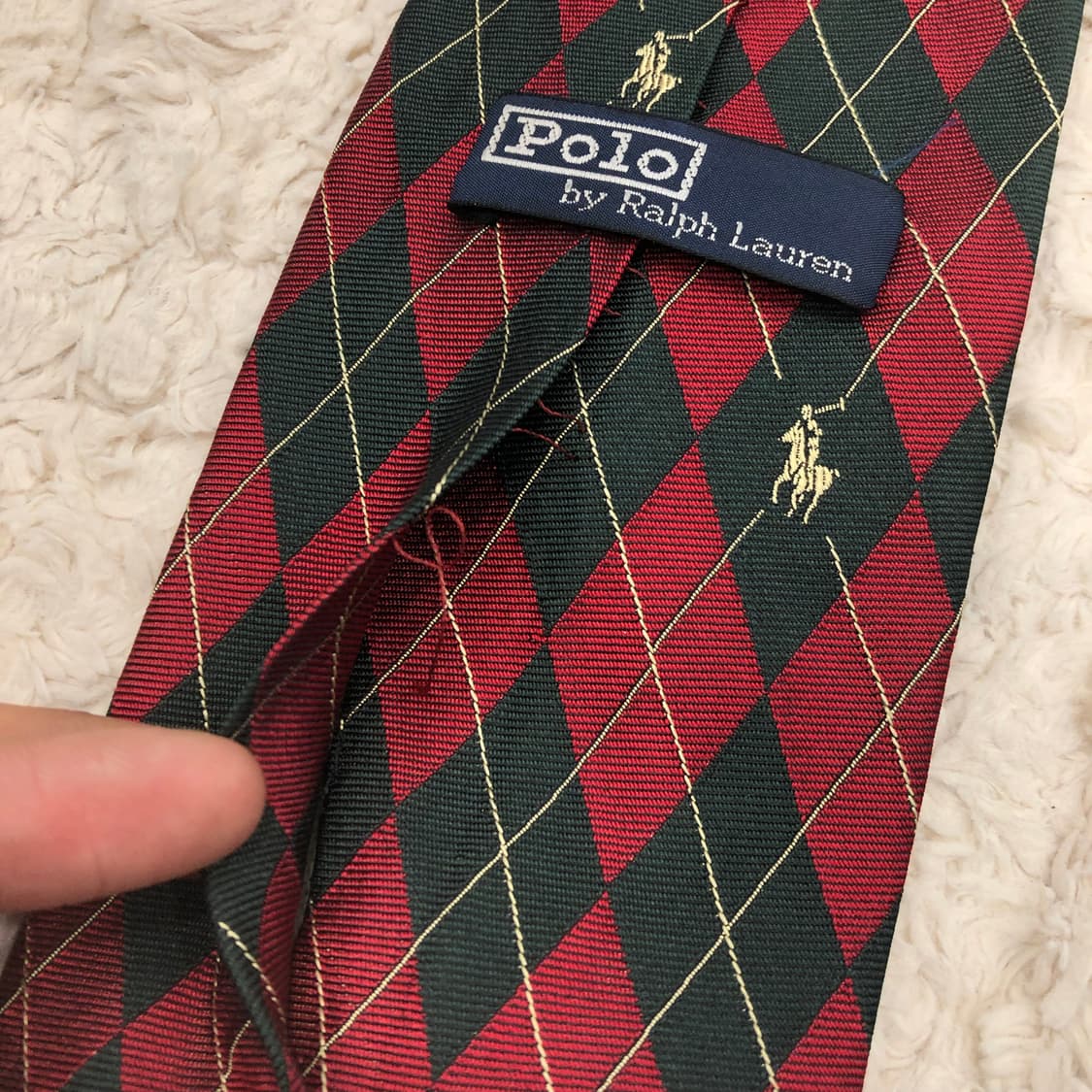 폴로 랄프로렌 90s 포니 아가일 체크 넥타이 상품이미지5