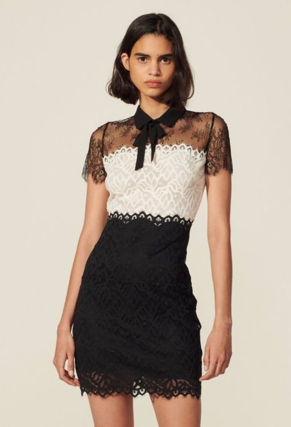 Sandro 로잔 리본 투톤 원피스 55 상품이미지2