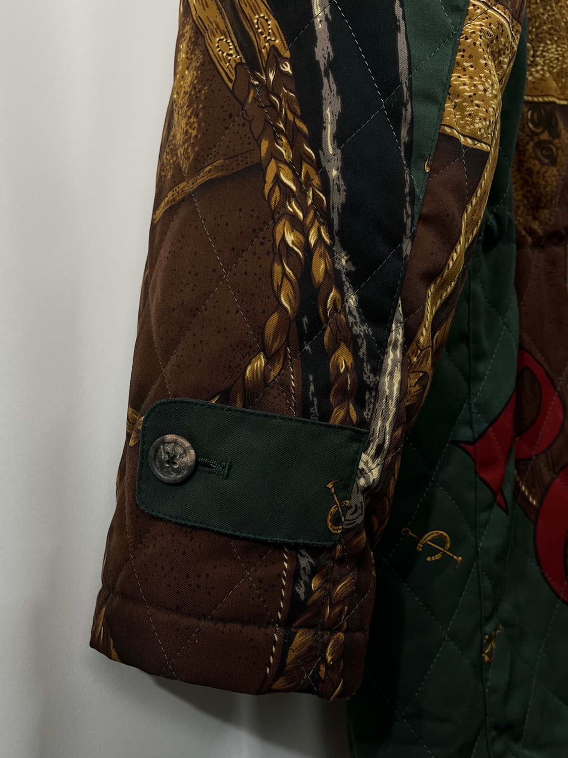 90's 폴로 랄프로렌 홀스빗 올오버 그래피티 퀼티드 헌팅 카코트 자켓 상품이미지10