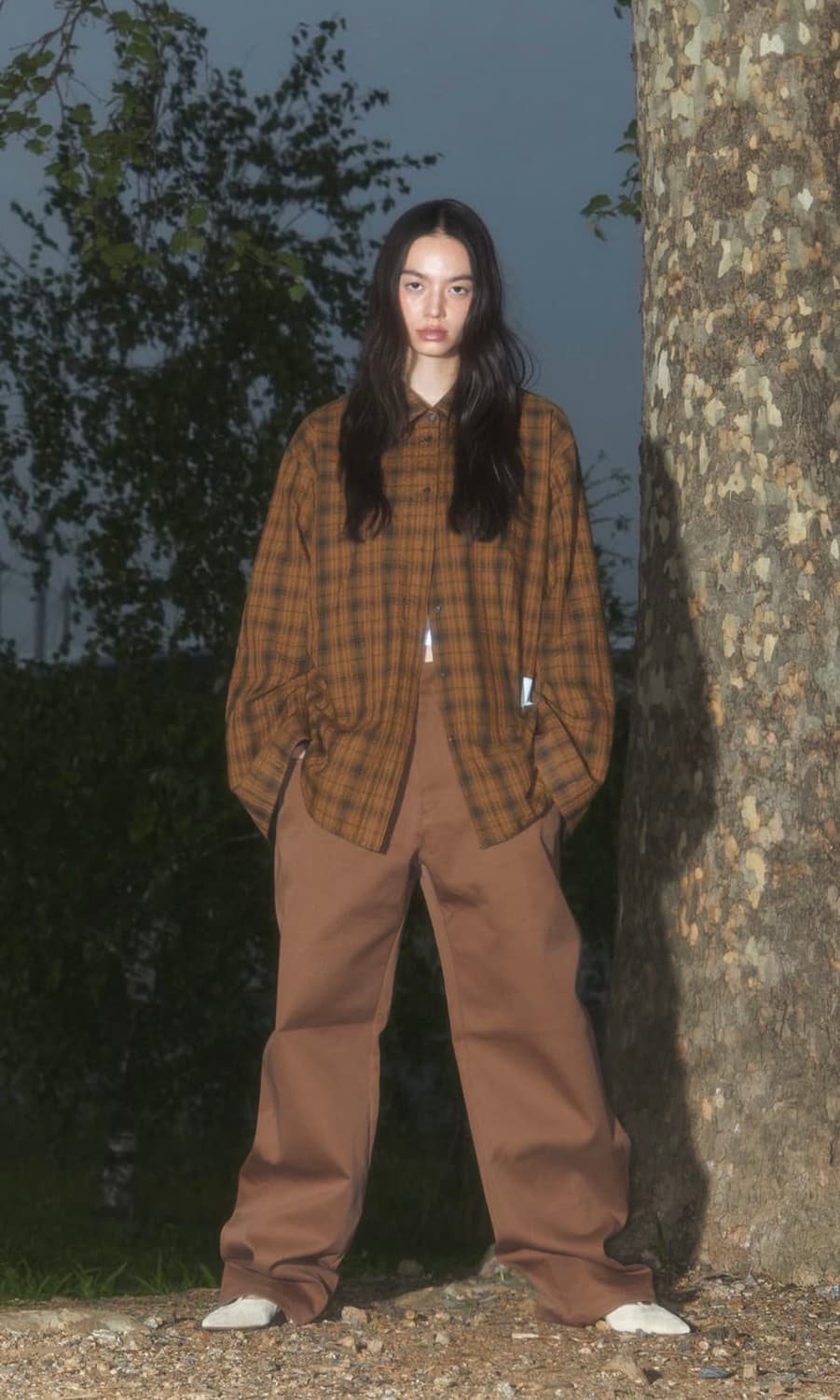 (OS) yiyae 리버시블 체크 셔츠 브라운 상품이미지2