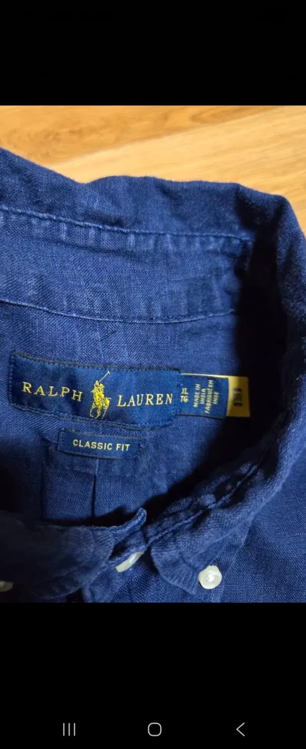 폴로 랄프로렌 신형 남성 네이비 린넨 반팔 셔츠 상품이미지5