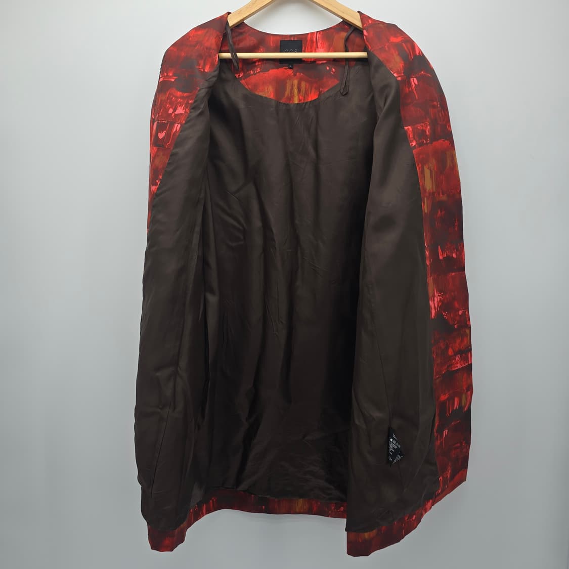 COS 레드 패턴 롱 코트 36사이즈 상품이미지5