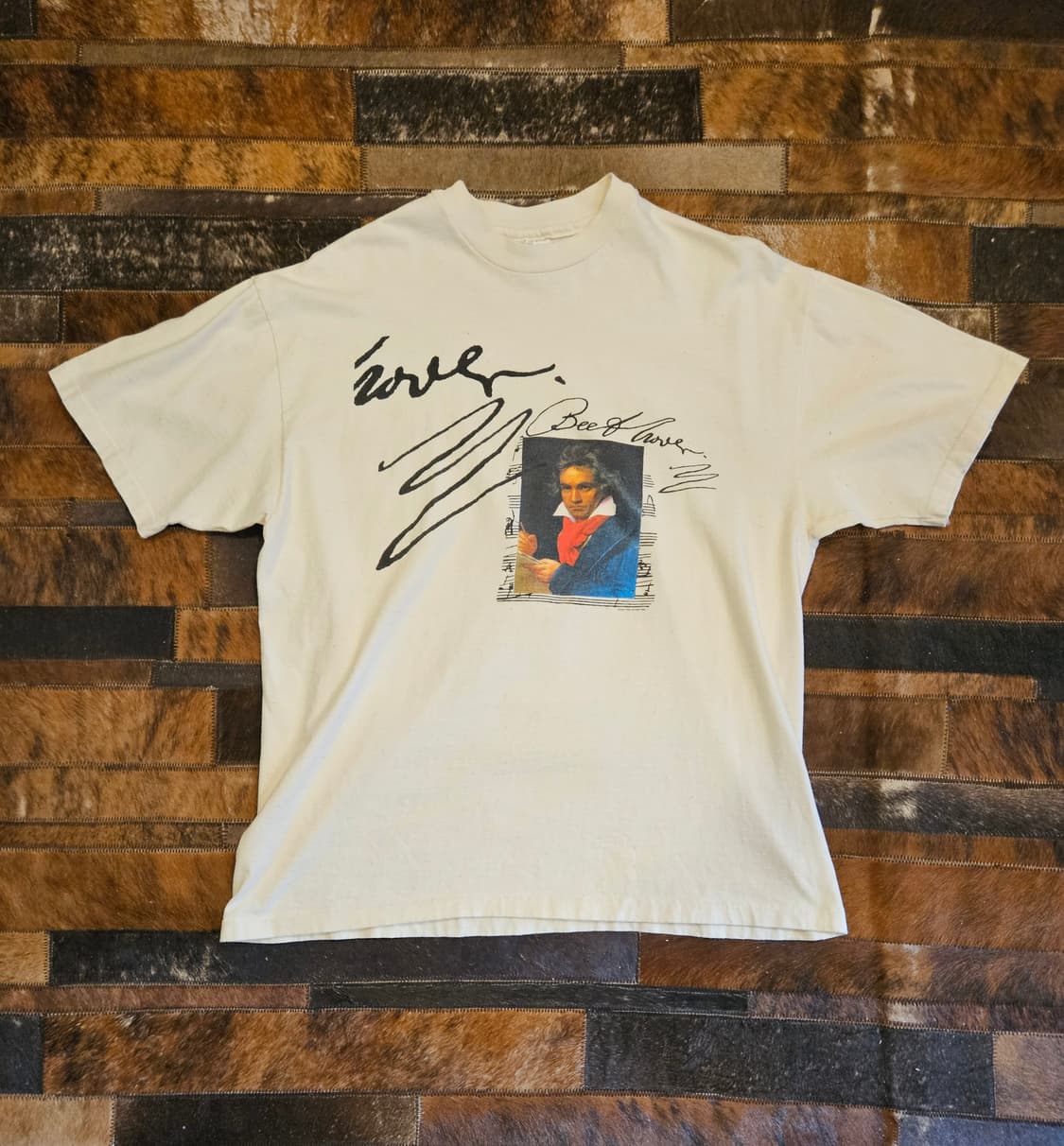 90s 빈티지 헤인즈 베토벤 프린팅 티셔츠  상품이미지1