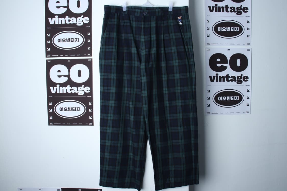 (XL-2XL) 예일 면바지 팬츠 요넥스 협업 빅사이즈 체크-P10191 상품이미지2