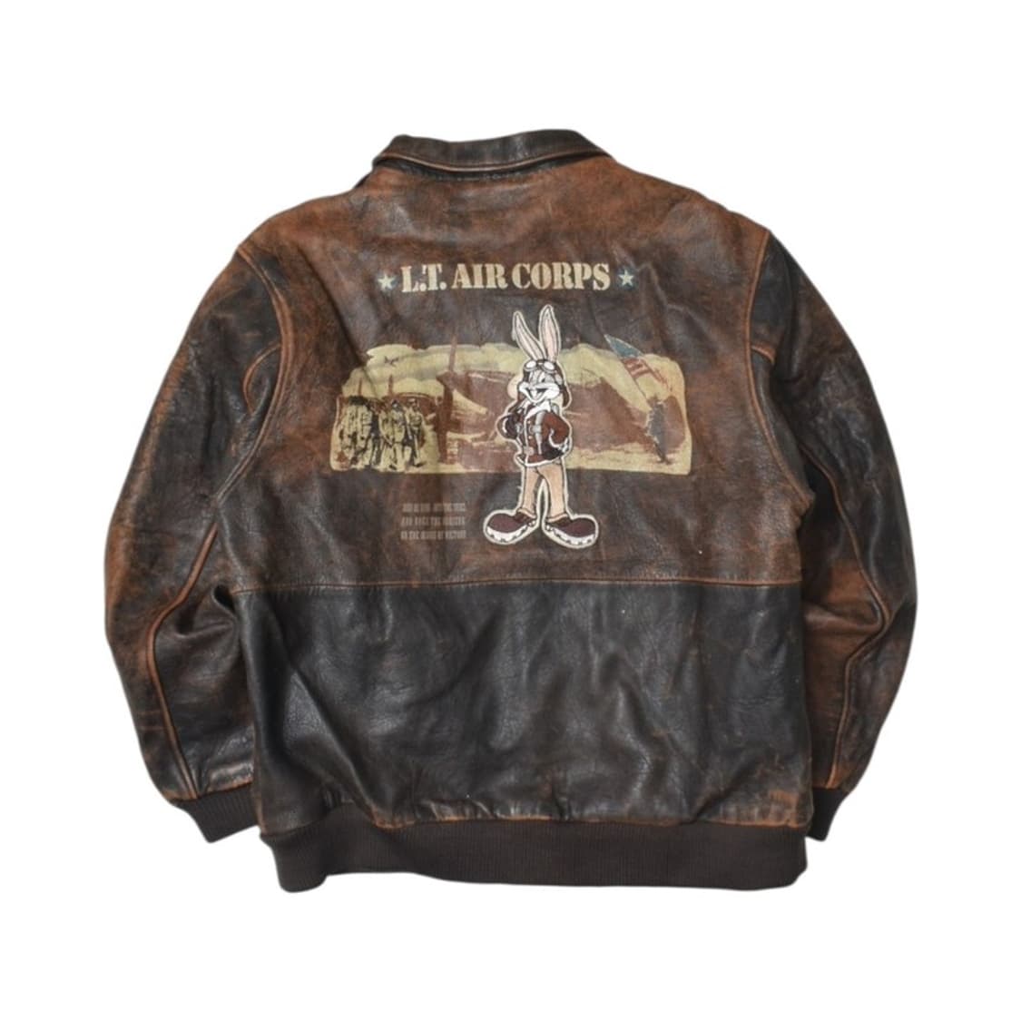 90S 루니튠즈 무톤 A-2 가죽자켓 항공점퍼  L 상품이미지2