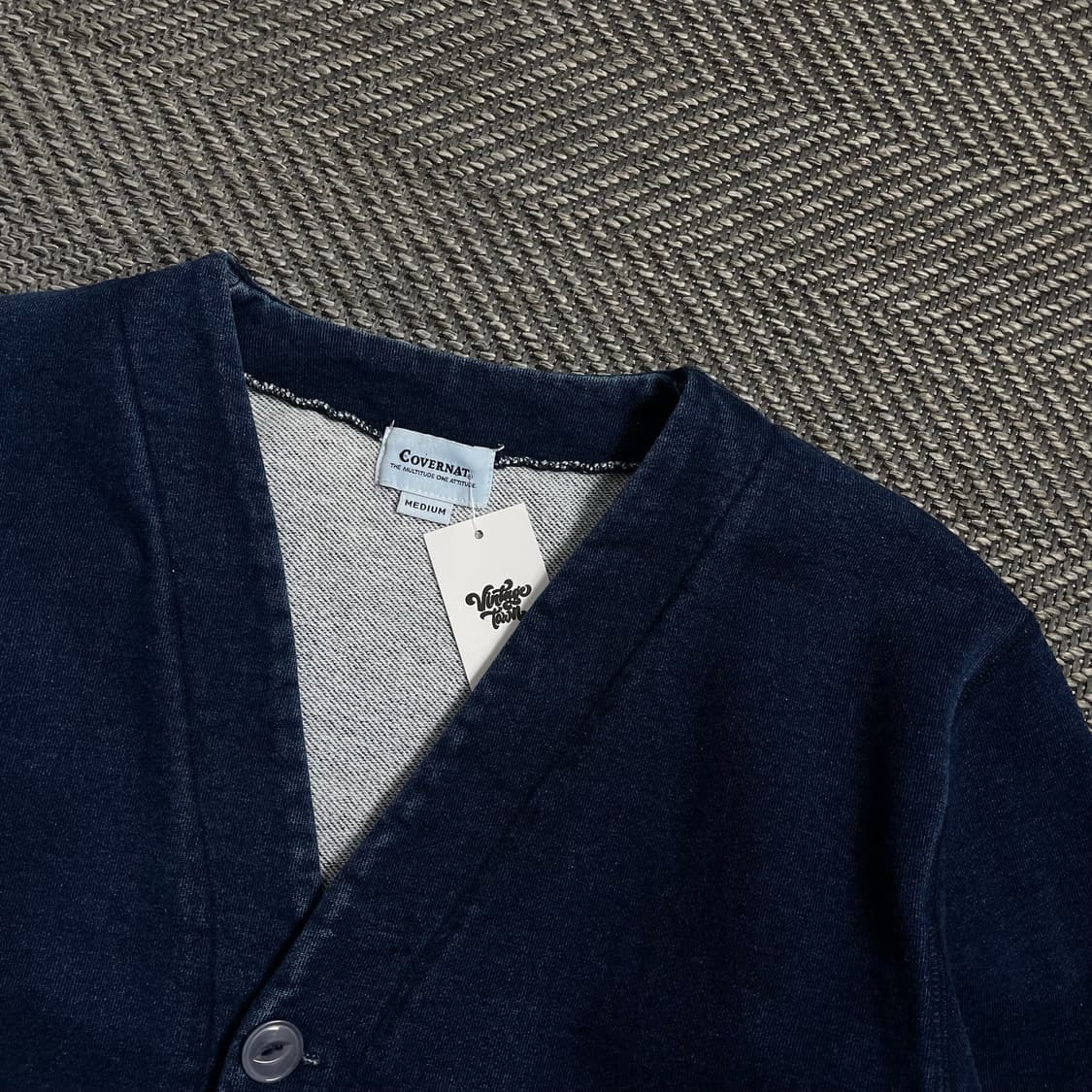 커버낫 인디고 스웨트 가먼트 코튼 가디건 o 4195 상품이미지5