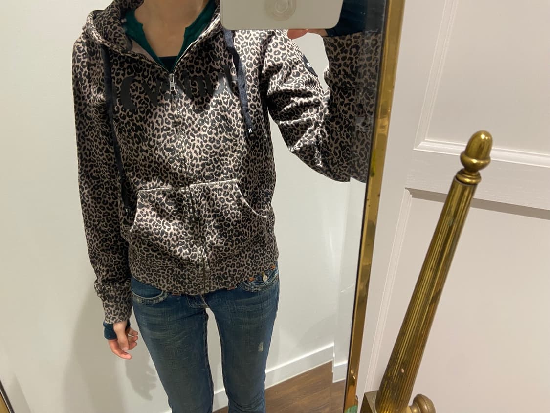 여성 호피 후드집업 상품이미지3