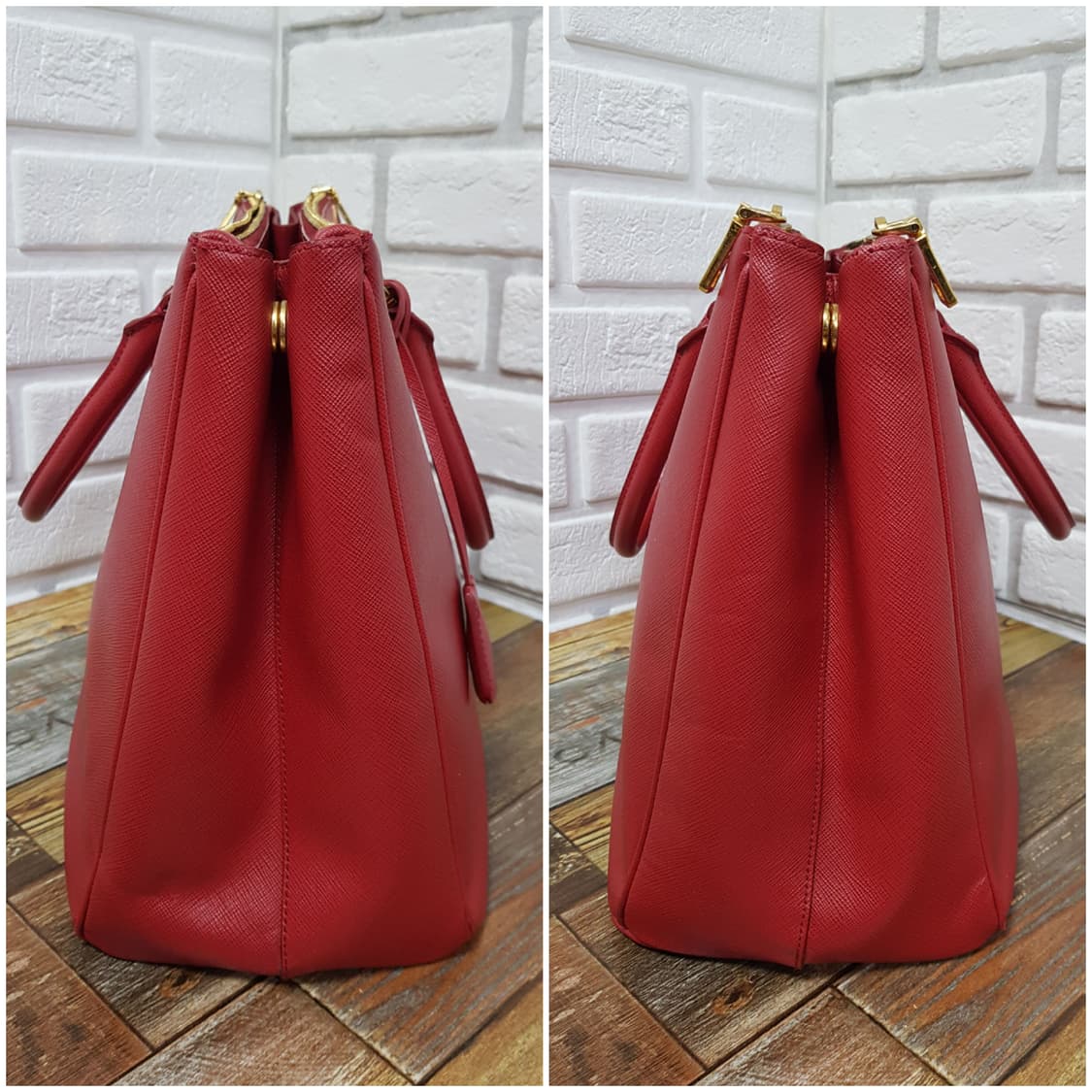 [정품] 프라다 사피아노 럭스 토트백 레드 상품이미지6