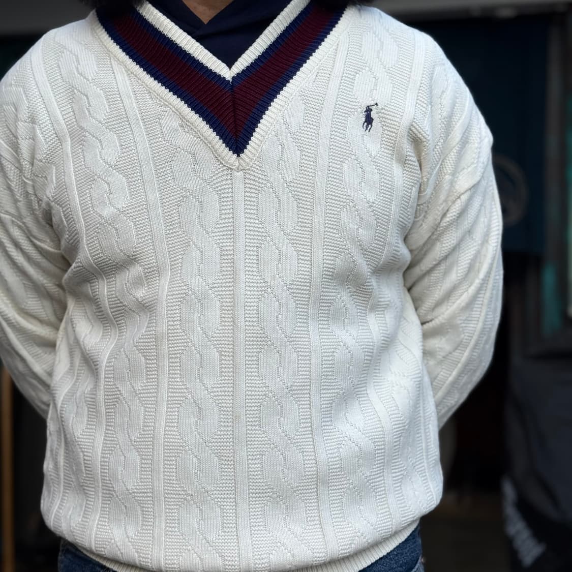 90‘s 폴로 랄프로렌 크리켓 울 스웨터 XL 상품이미지8