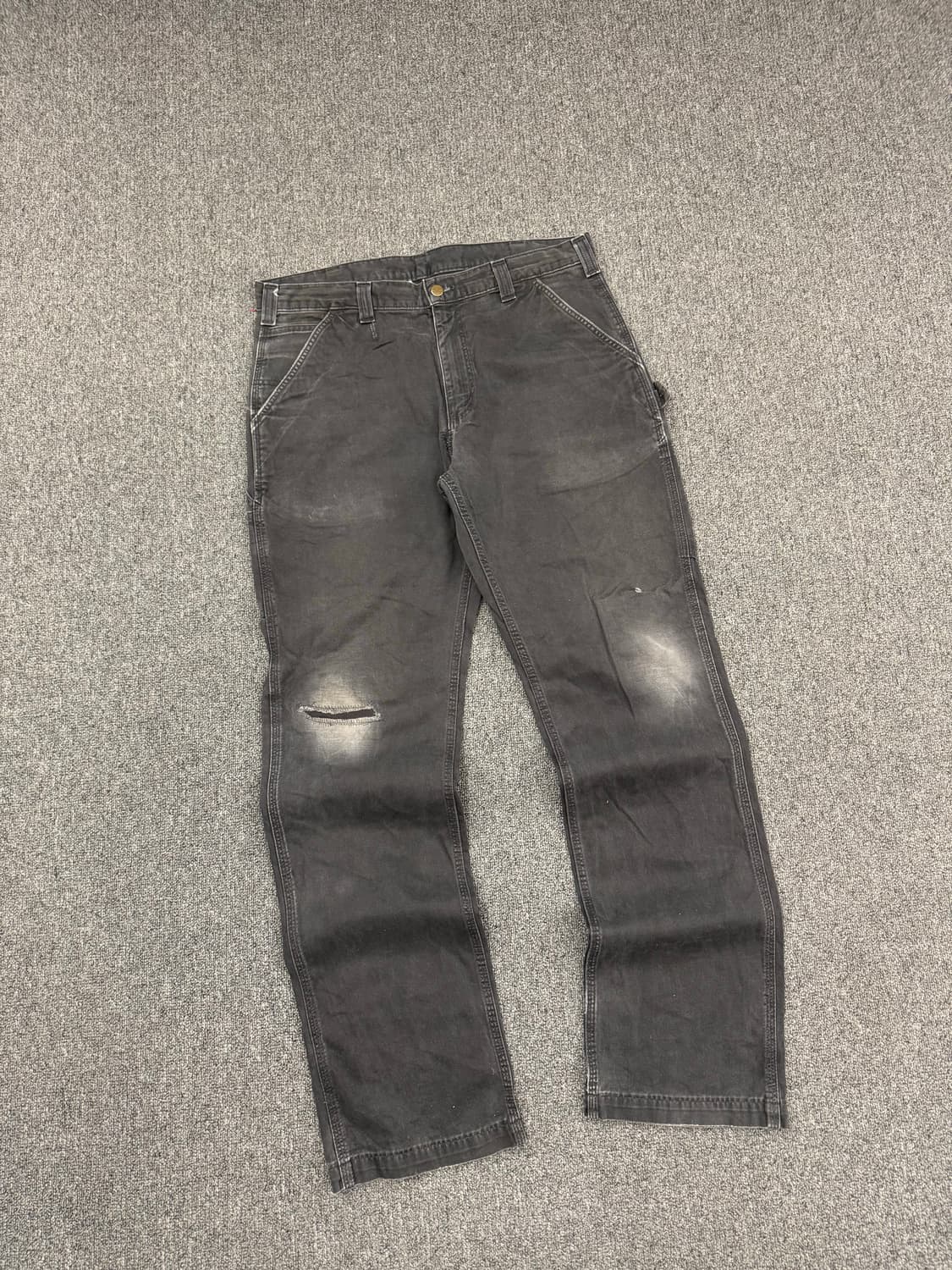 36)칼하트 빈티지 B324-BLK 릴렉스드 핏 싱글니 워크 팬츠 블랙 상품이미지1