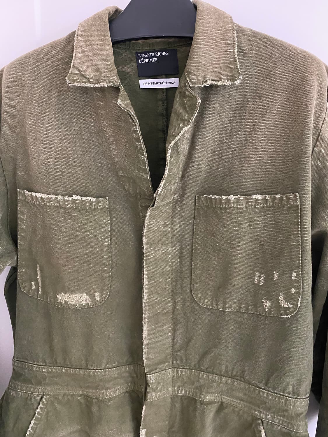 24ss ERD distressed jumpsuit olive green 상품이미지4
