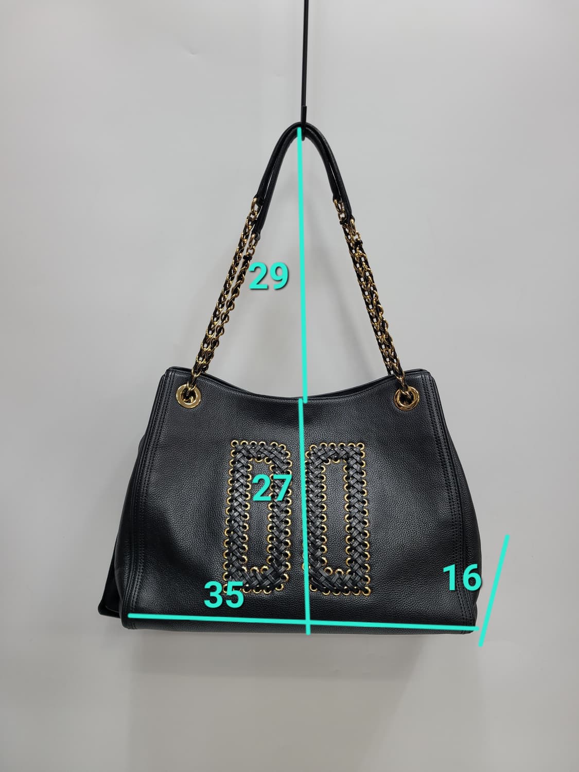 DAKS 닥스 DD로고 가죽 숄드백 / 블랙 상품이미지10