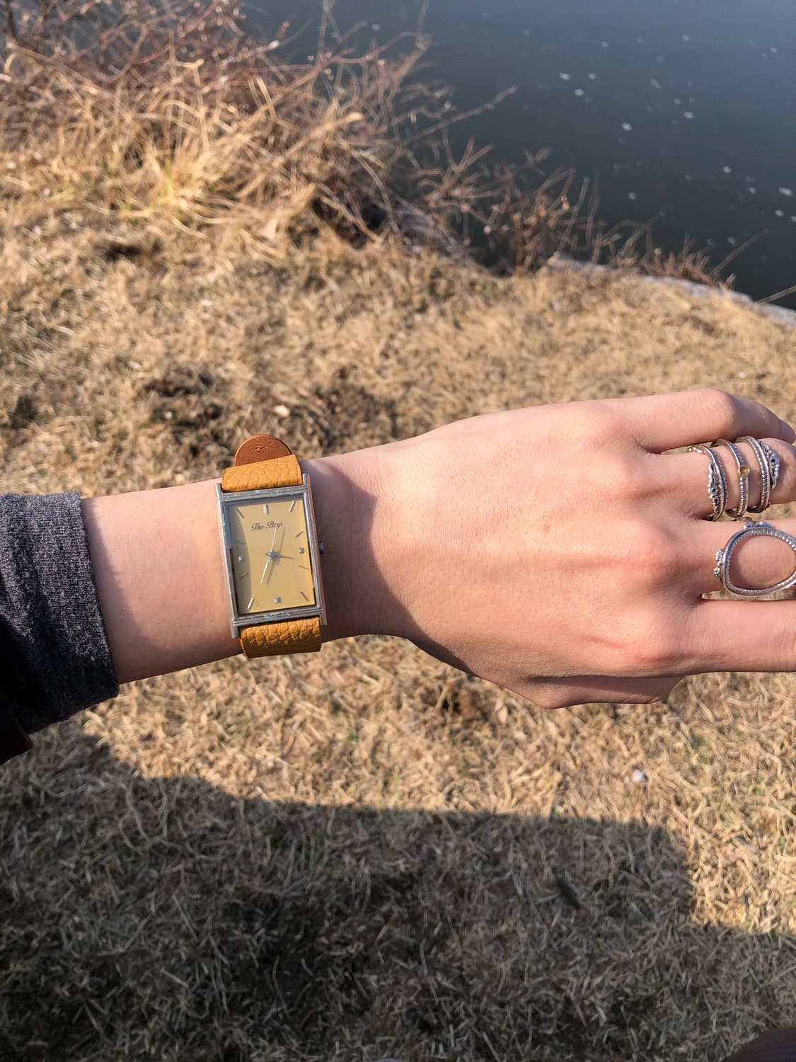 빈티지 옐로 스트랩 워치  상품이미지4