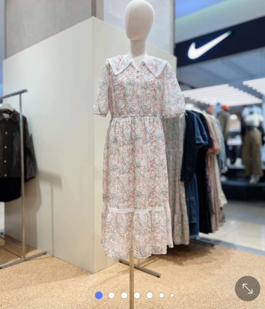 써스데이아일랜드 자수플라워 빅카라 원피스 M사이즈 상품이미지2