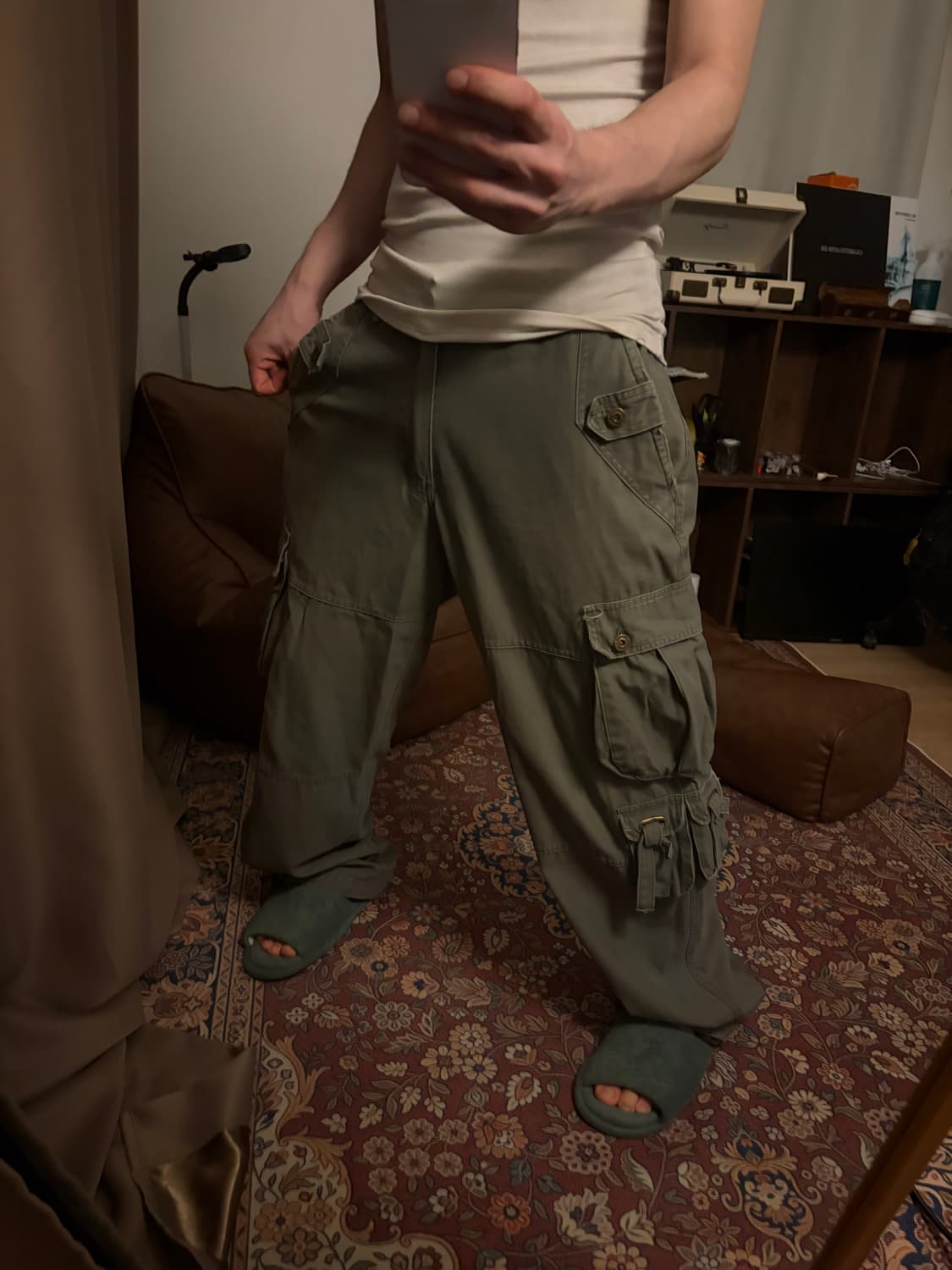 빈티지 본디지 카고 팬츠 그레이 상품이미지2