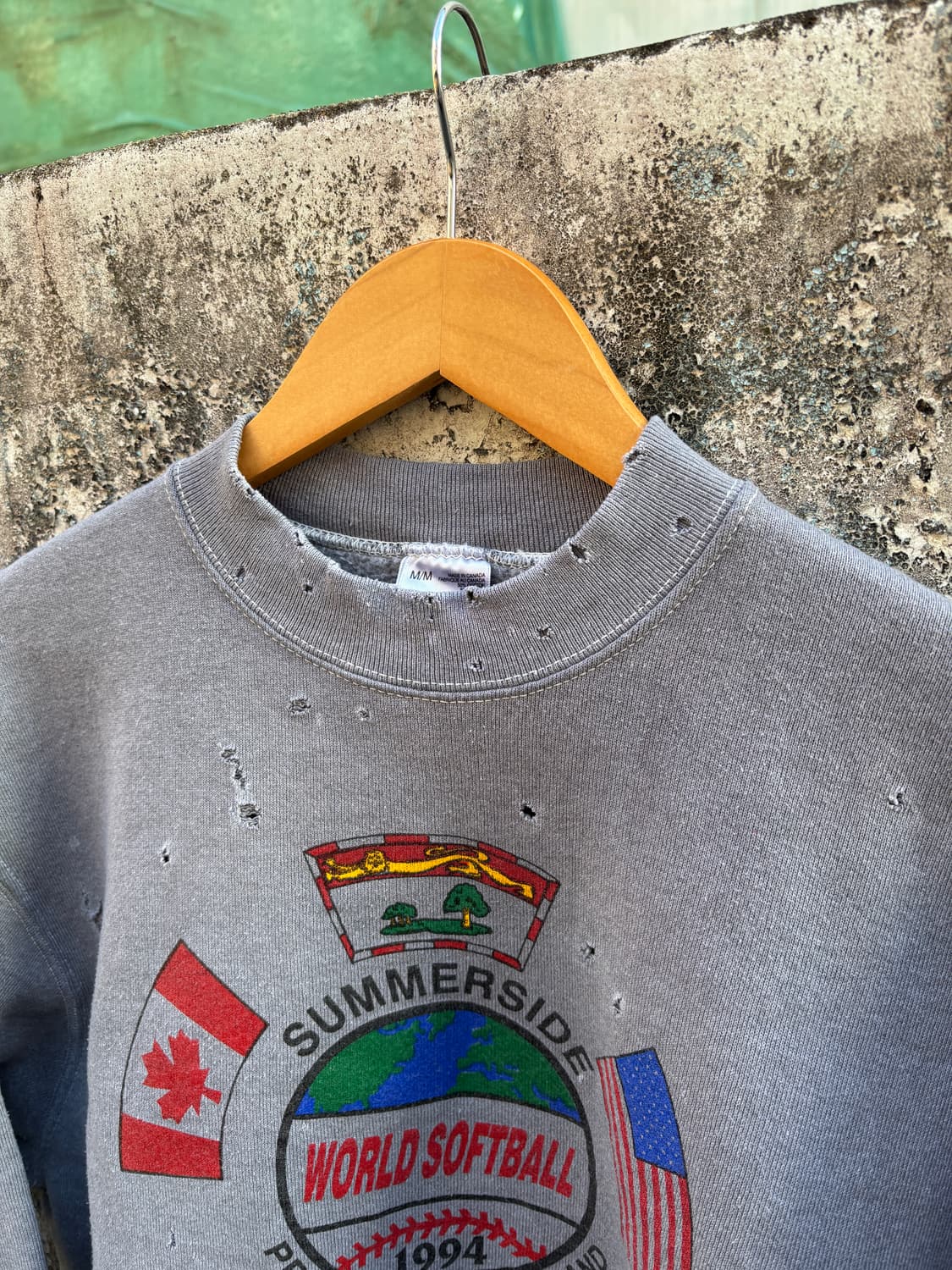 RH-01 90s 프룻오브더룸 50/50 워싱 데미지 커스텀 스웻셔츠 상품이미지2