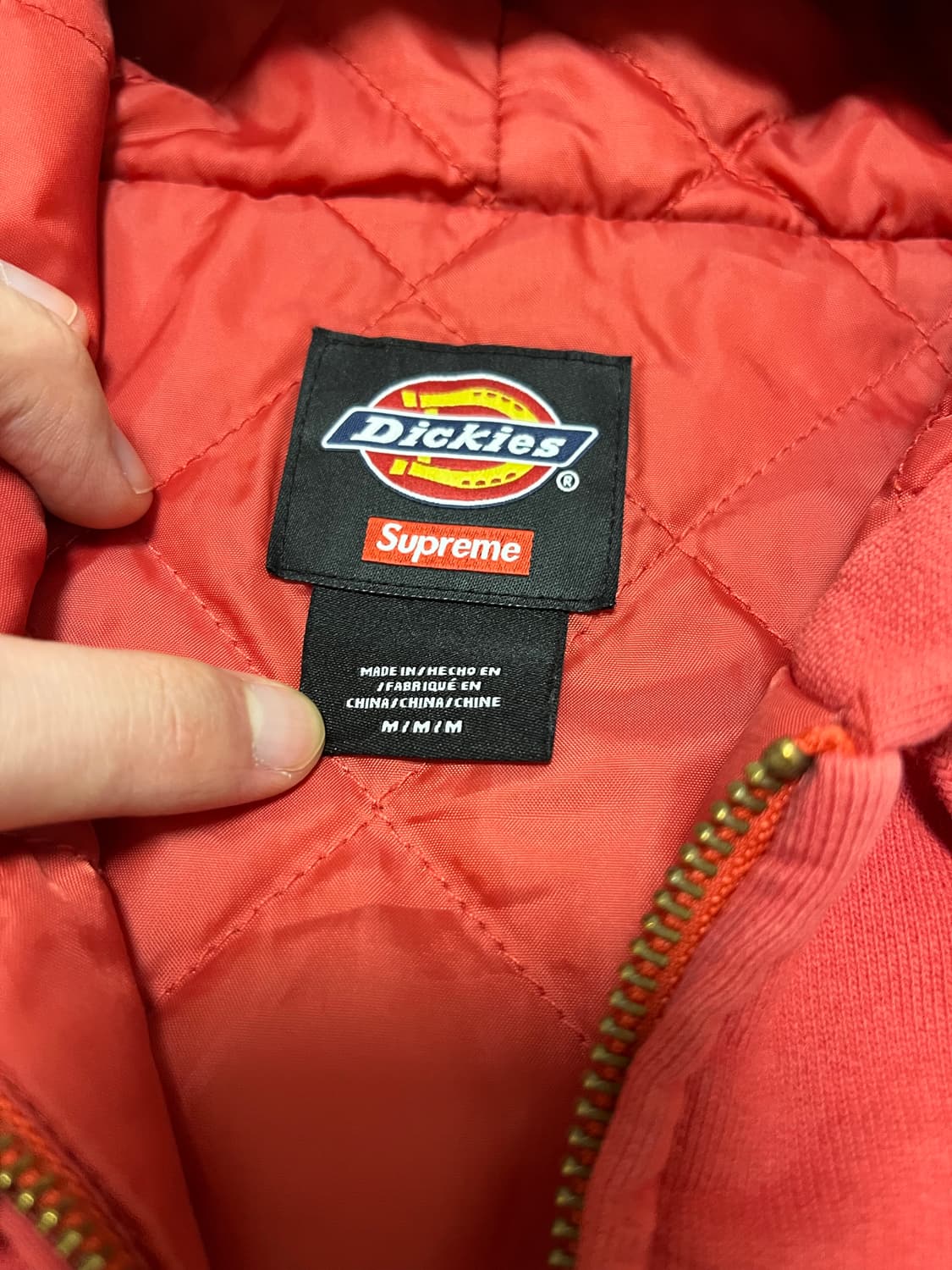 슈프림 디키즈 퀼티드 집업 후드 m 상품이미지4