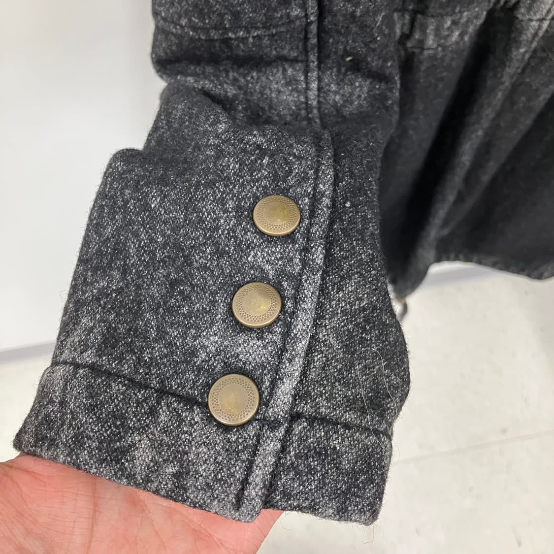 VTG 빈티지 블랙 데님 후드 롱코트 상품이미지5