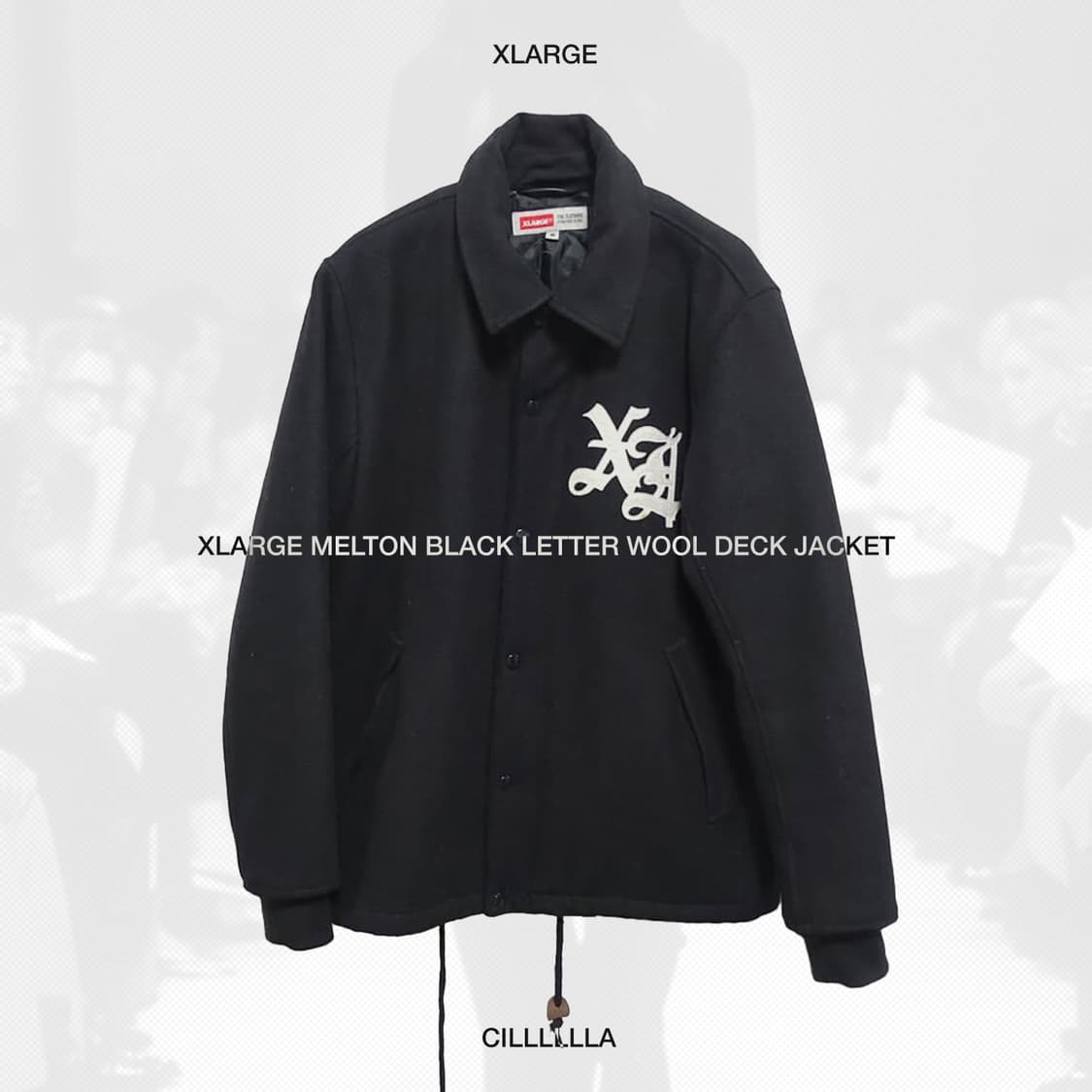 XLARGE엑스라지 멜톤 블랙레터 울 덱 자켓 상품이미지1