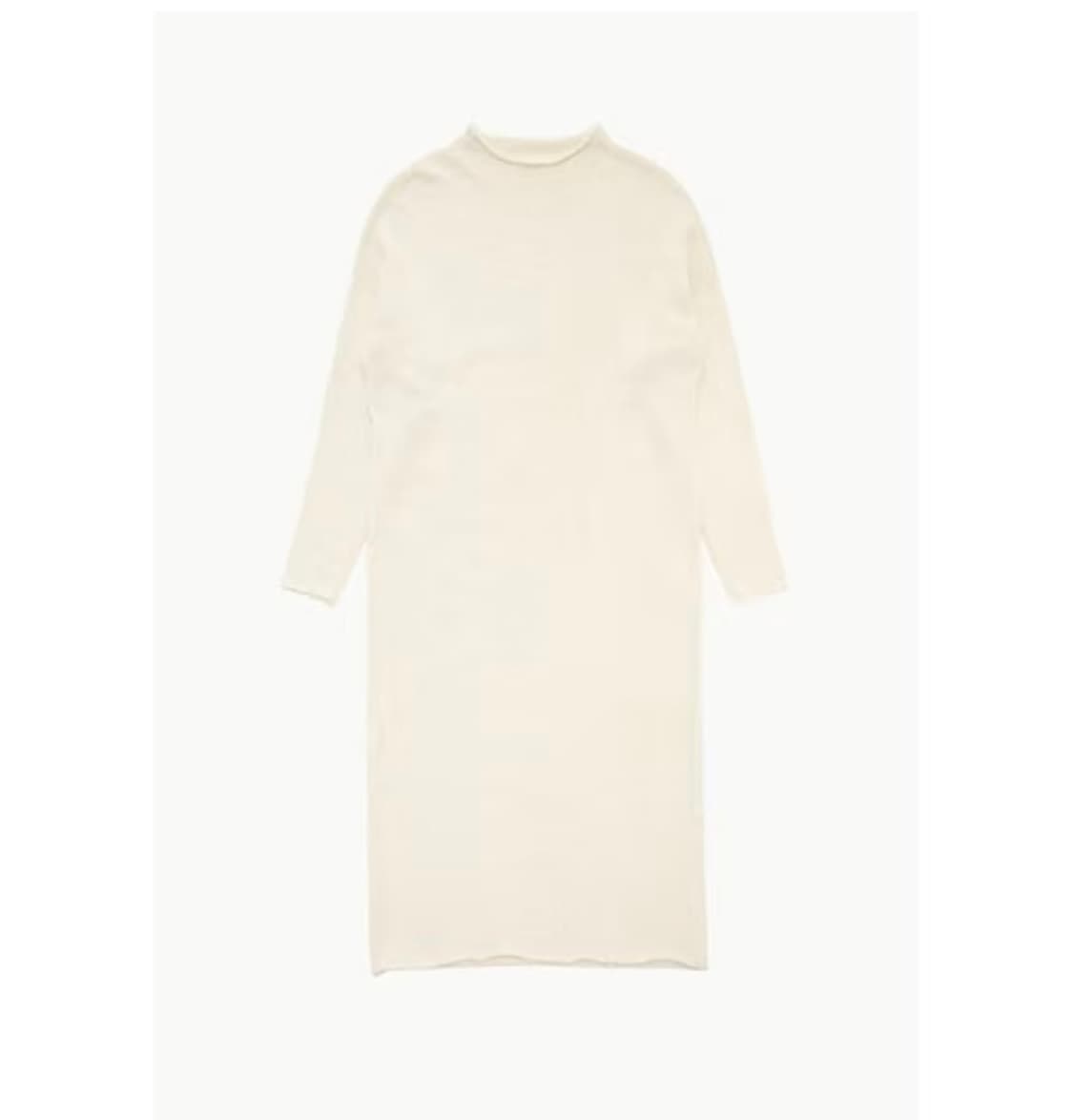 NIDO 25PS Simple Turtleneck Dress, Ecru 상품이미지2