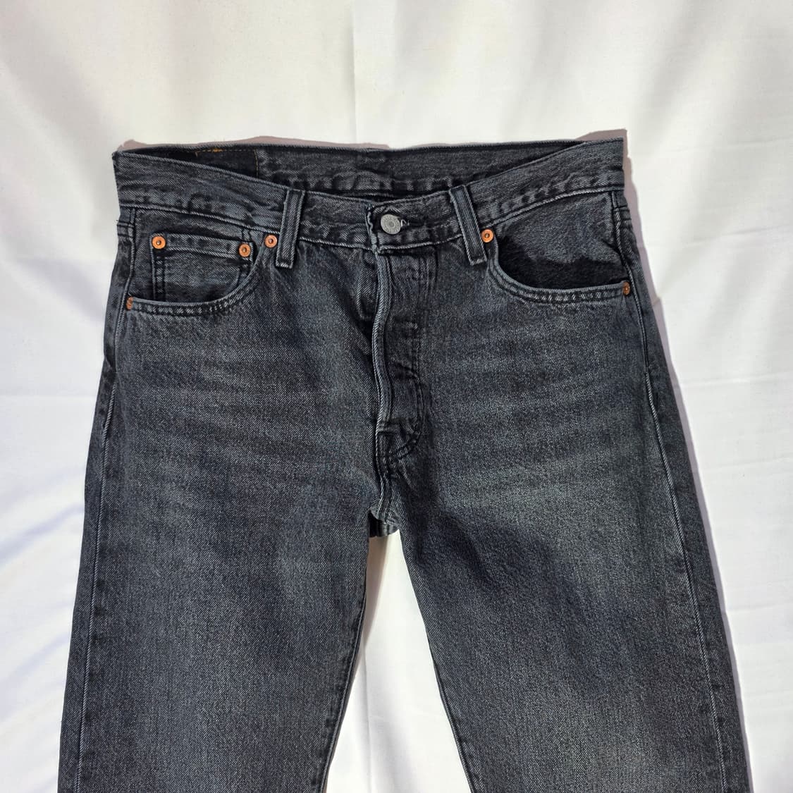 [W30L32]리바이스 501 블랙 흑청 데님팬츠 상품이미지2