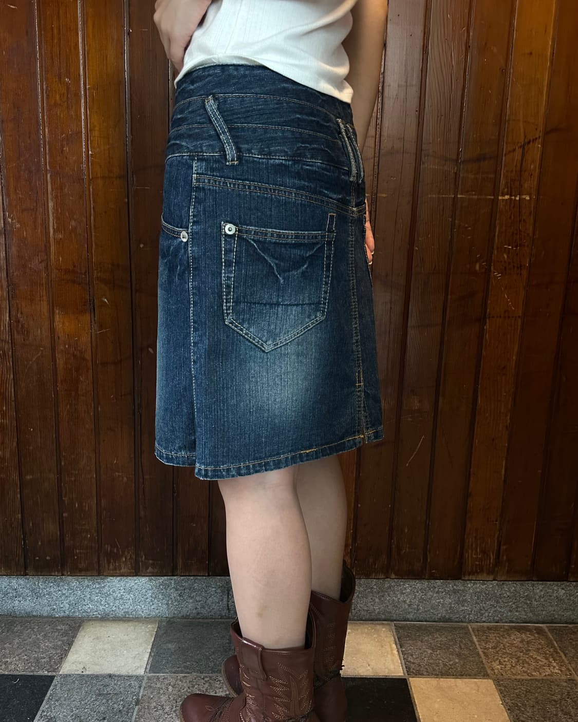 button denim skirt 상품이미지2