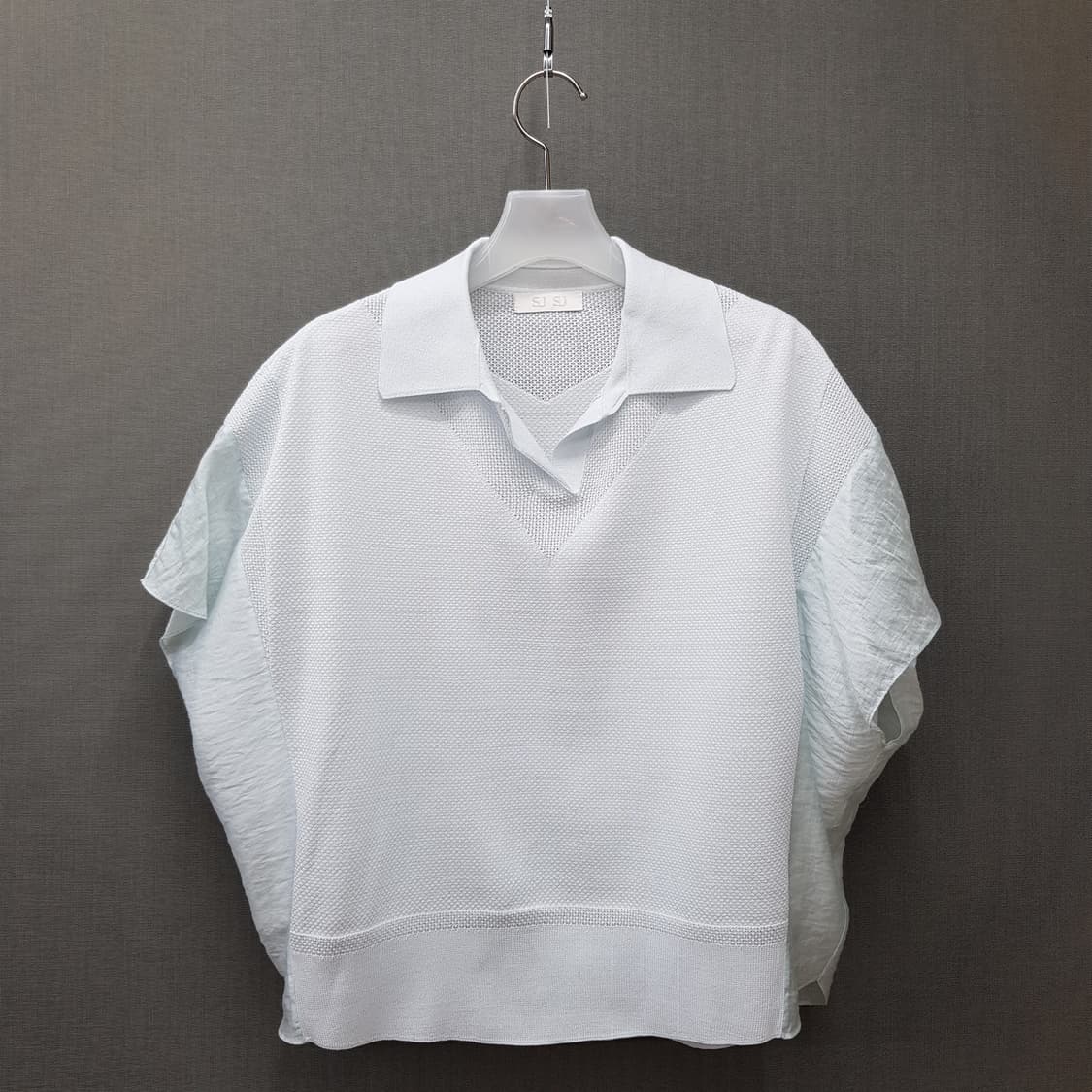 한섬 SJSJ 2024 텍스처 블록 조니 칼라 니트 F사이즈 상품이미지1