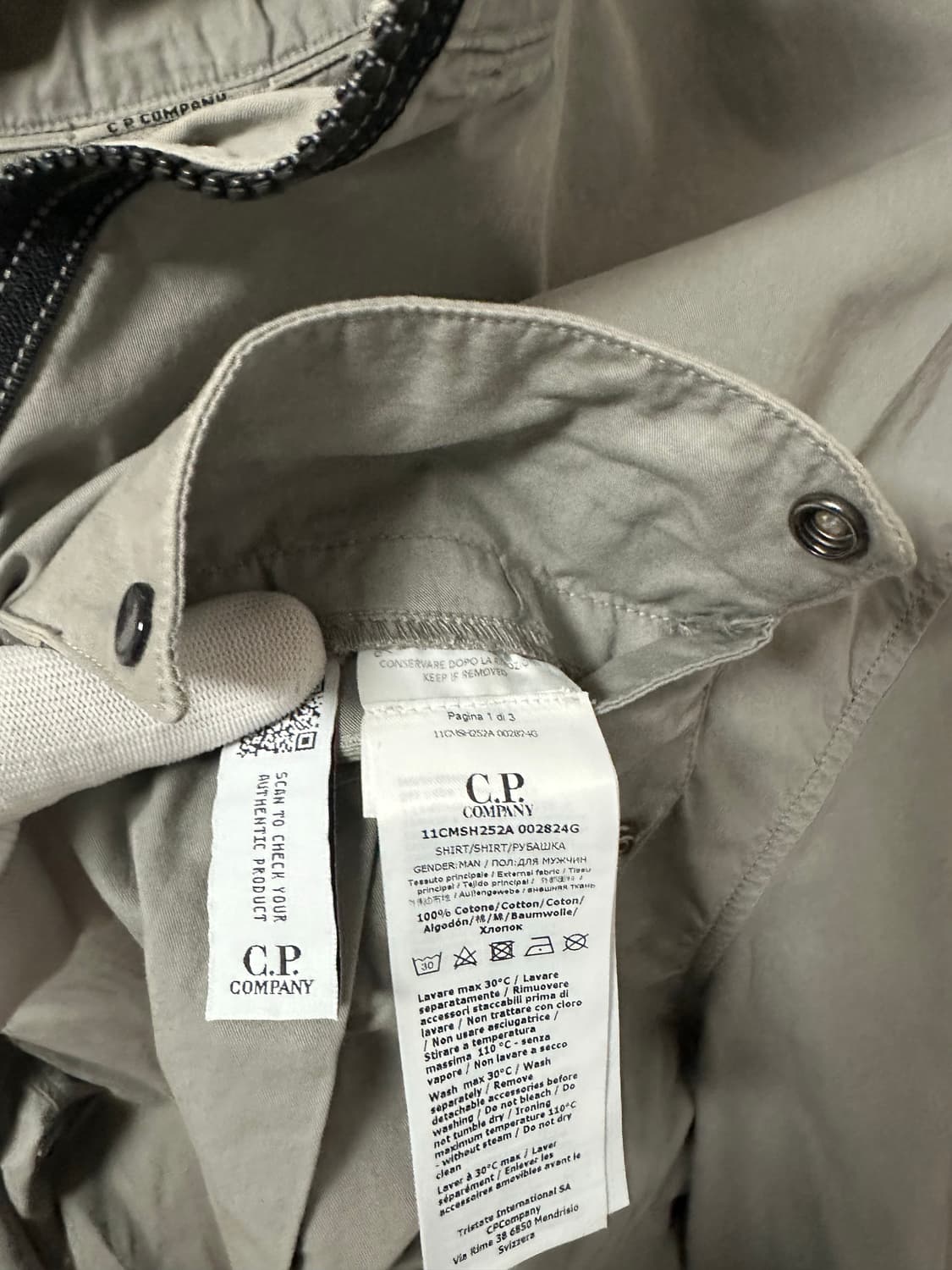 CP컴퍼니 렌즈와펜 코튼 아노락 라이트그레이 (L) 상품이미지5