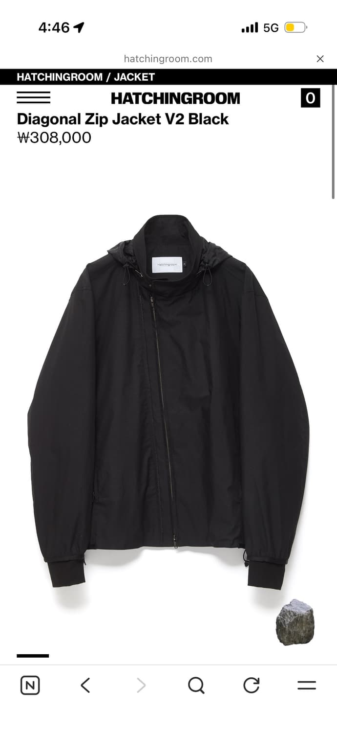 해칭룸 자켓 black 4사이즈 Diagonal Zip Jacket V2 상품이미지1