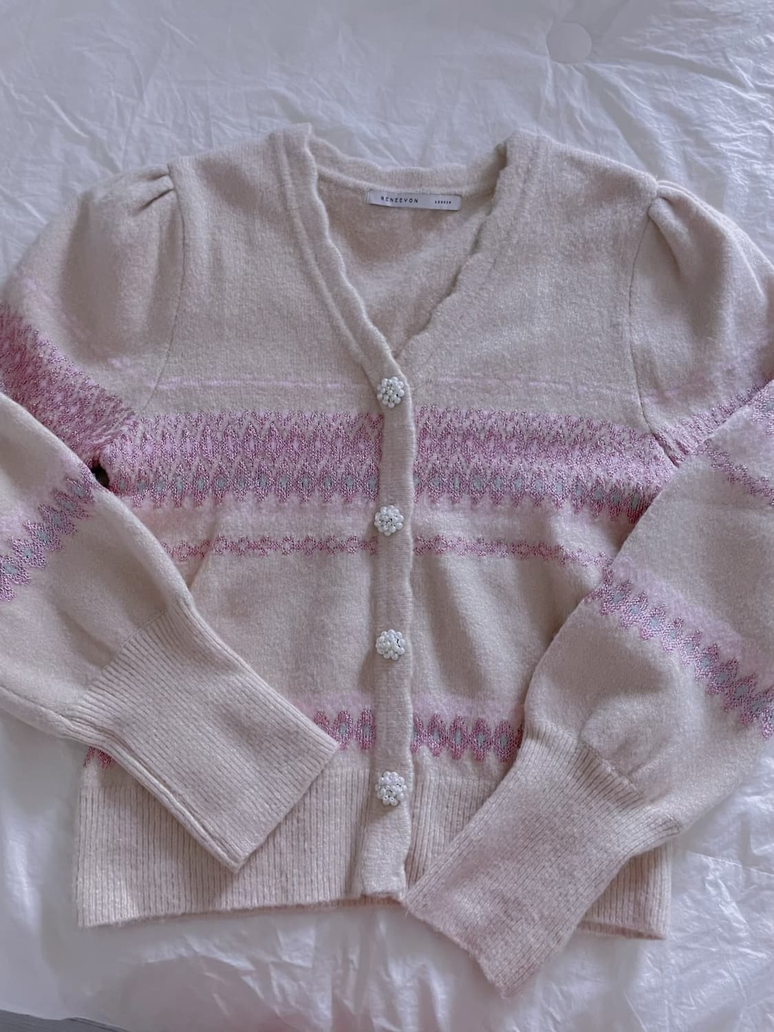 레니본 니트 가디건 새상품  상품이미지1