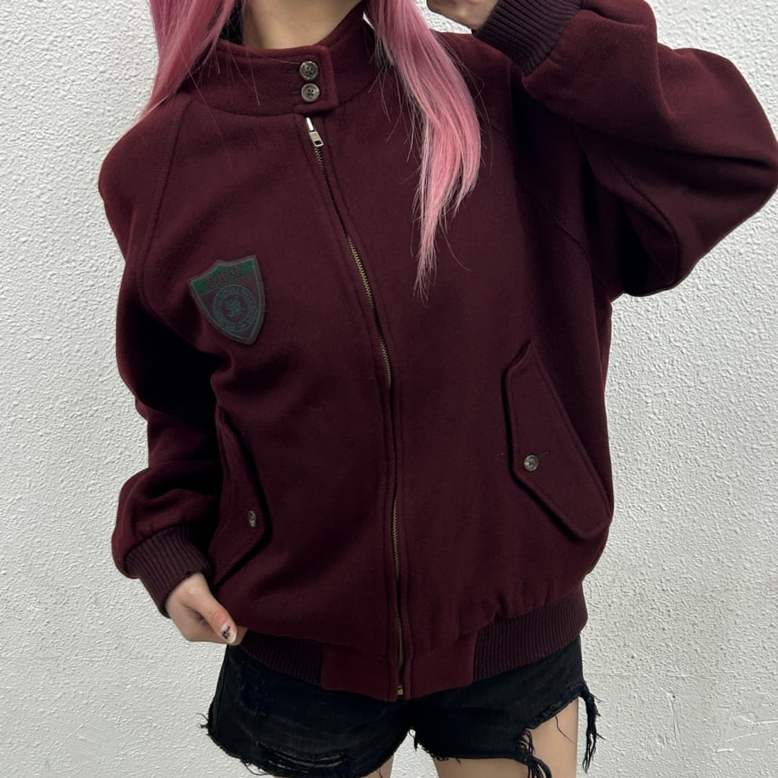 폴로 랄프로렌 버건디 브리티쉬 스쿨 모직 자켓 M 상품이미지1