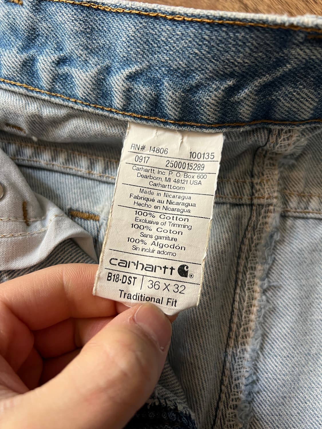 [36]칼하트 USA 빈티지 워싱 워크 데님 팬츠 상품이미지5