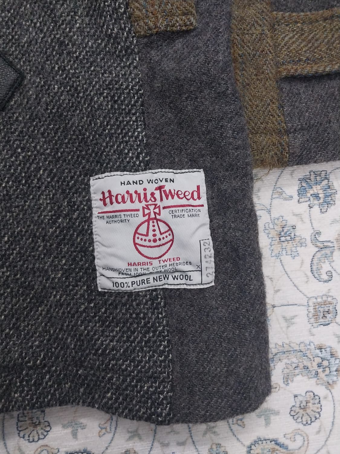 해리스트위드 패지워크 더플 떡볶이 코트 L (55반까지) 상품이미지3