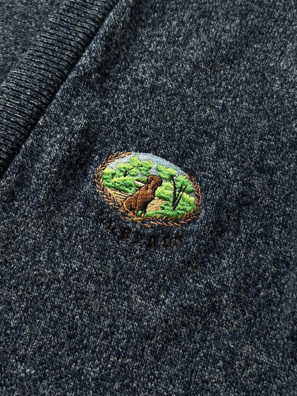 Burberry 버버리 자수로고 블루 브이넥 가디건 상품이미지9