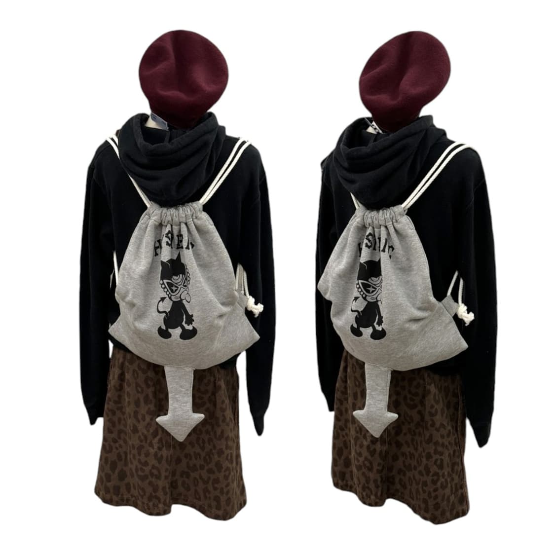 히스테릭글래머 스웻 냅색 백팩 그레이 상품이미지10