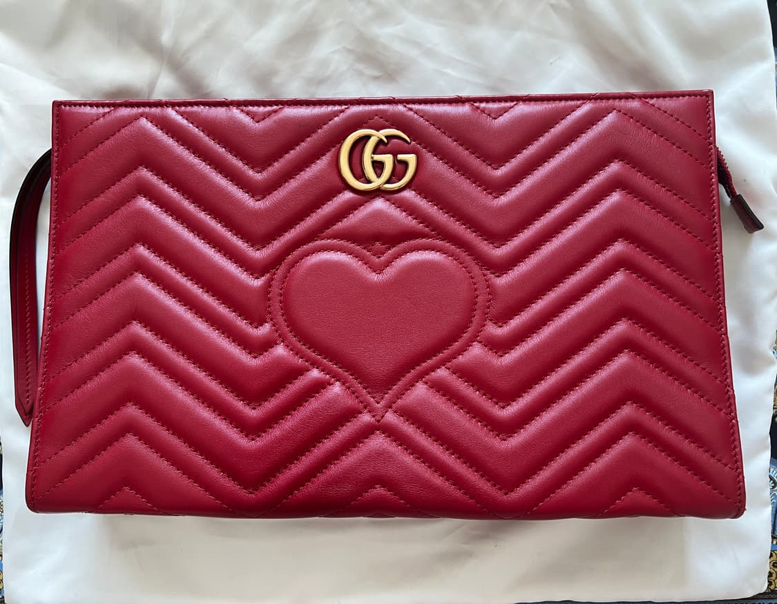 Gucci 마몬트 레드 레더 클러치백 상품이미지1