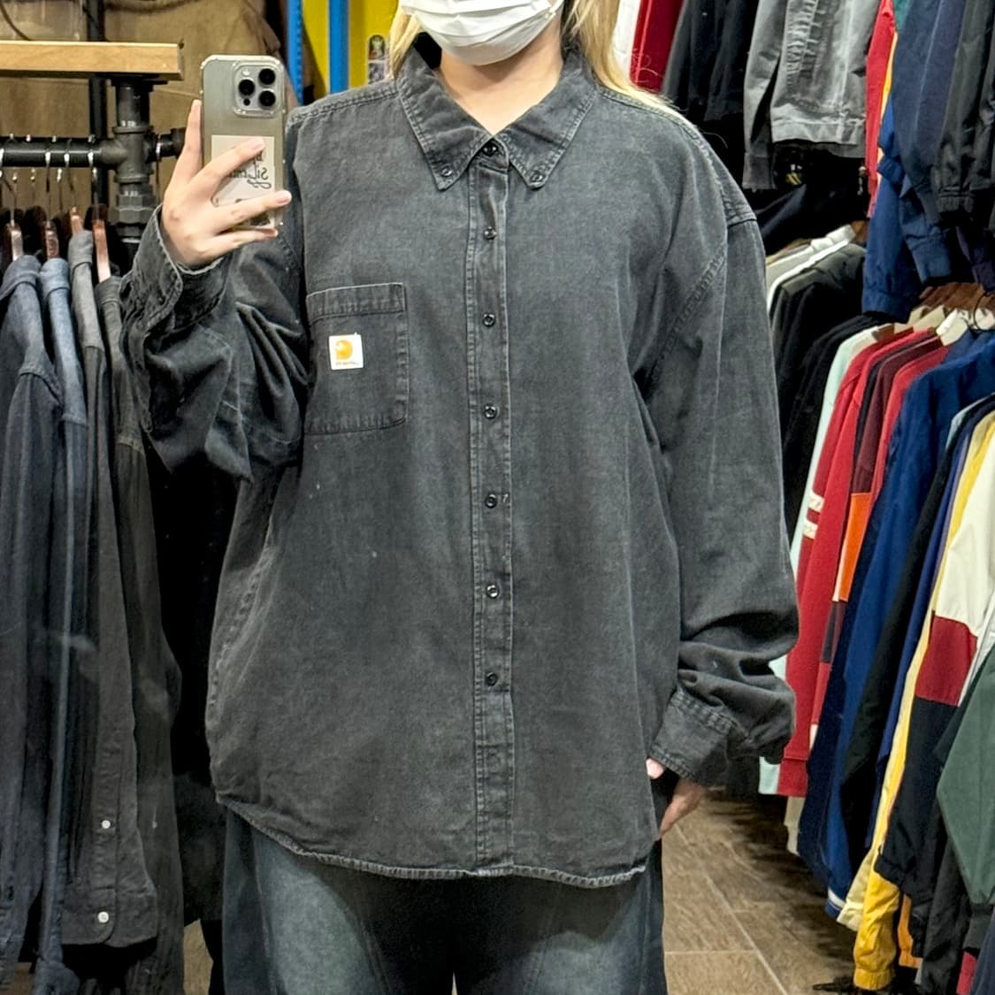 [HI] 칼하트 긴팔 데님셔츠 블랙  상품이미지2