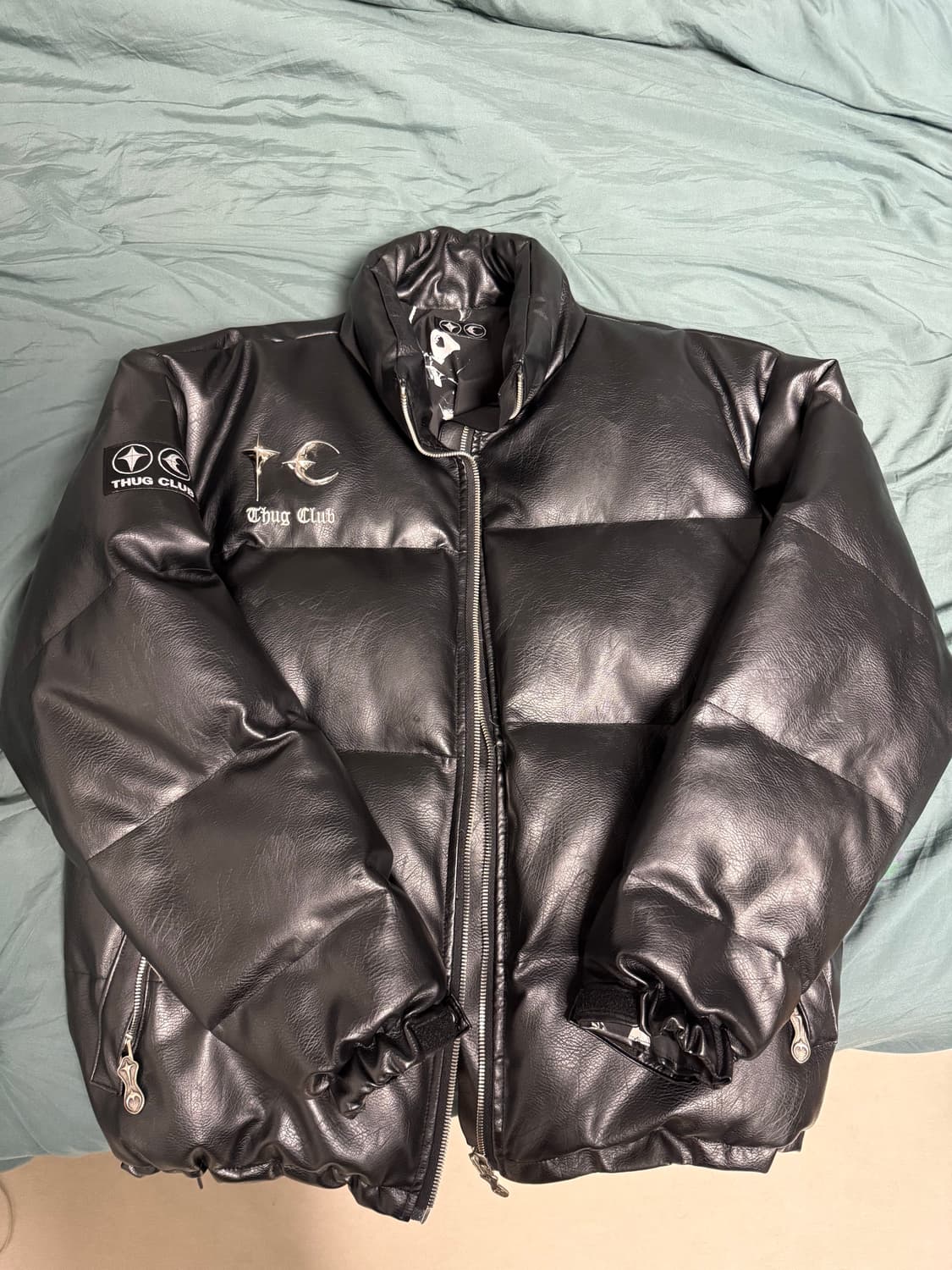 떠그클럽 레더 패딩 블랙 3 상품이미지1