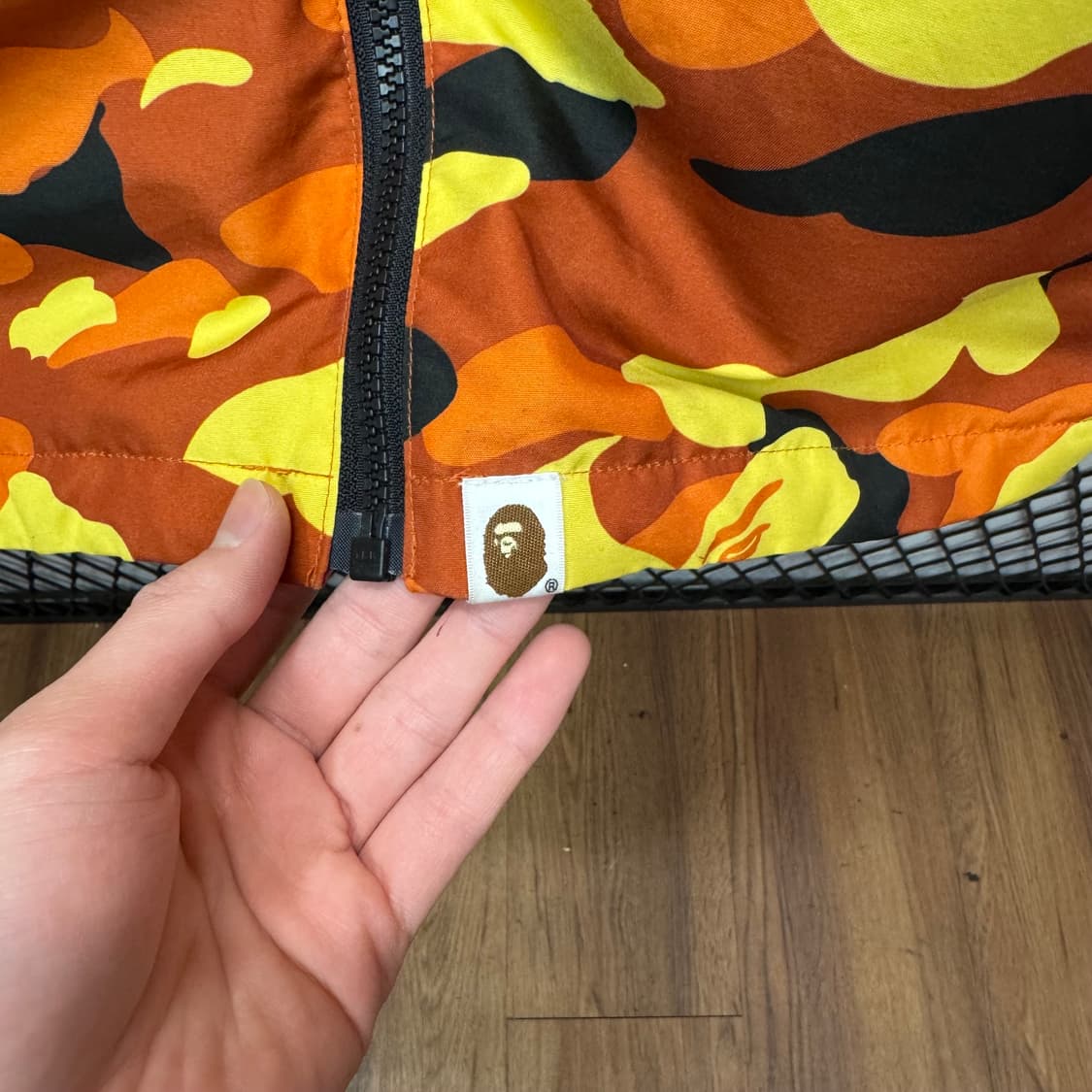 베이프 리버시블 퍼스트 카모 후드 집업 바람막이 레드 오렌지 상품이미지7