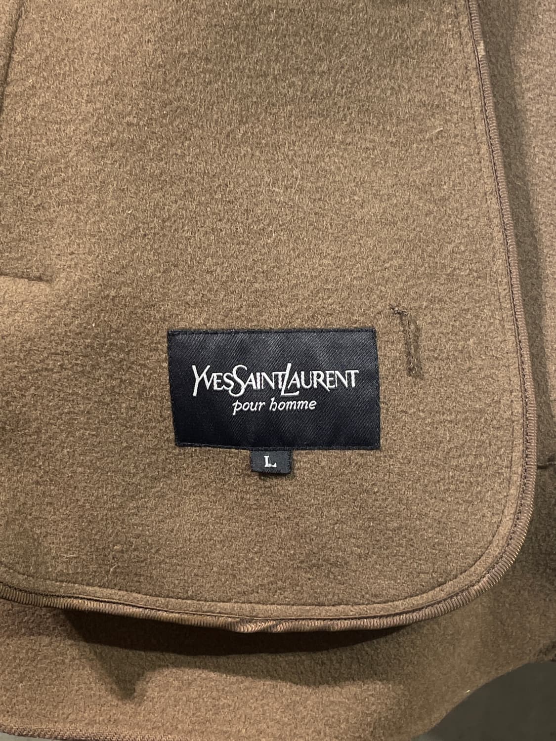 이브 생로랑 뿌르 옴므 브라운 핸드 메이드 울 집업 자켓 상품이미지7