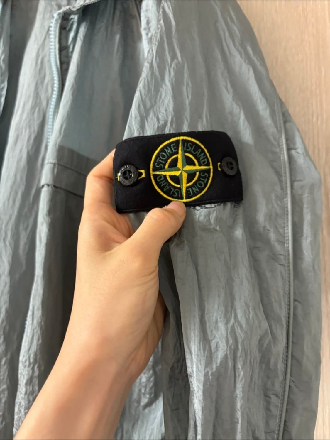 스톤 나일론 메탈 가먼트 다이드 패커블 오버셔츠자켓 아쿠아 상품이미지5