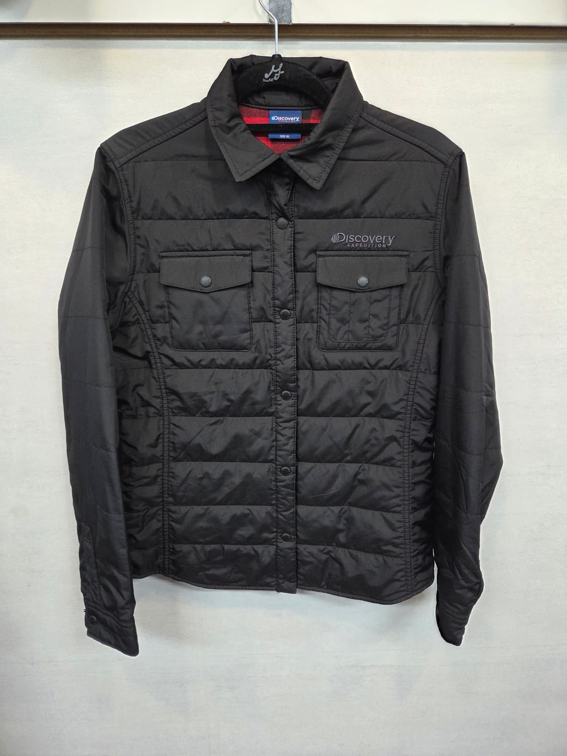 디스커버리 여성 안감체크 퀄팅 패딩셔츠 95 상품이미지1